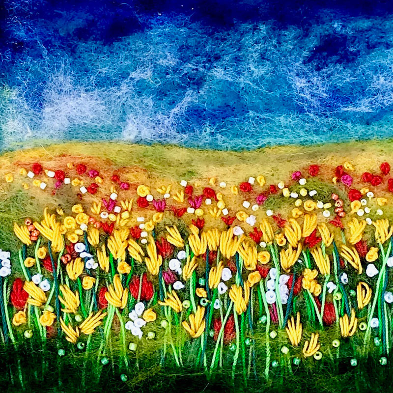 Needle Felted Landscape with Sarah