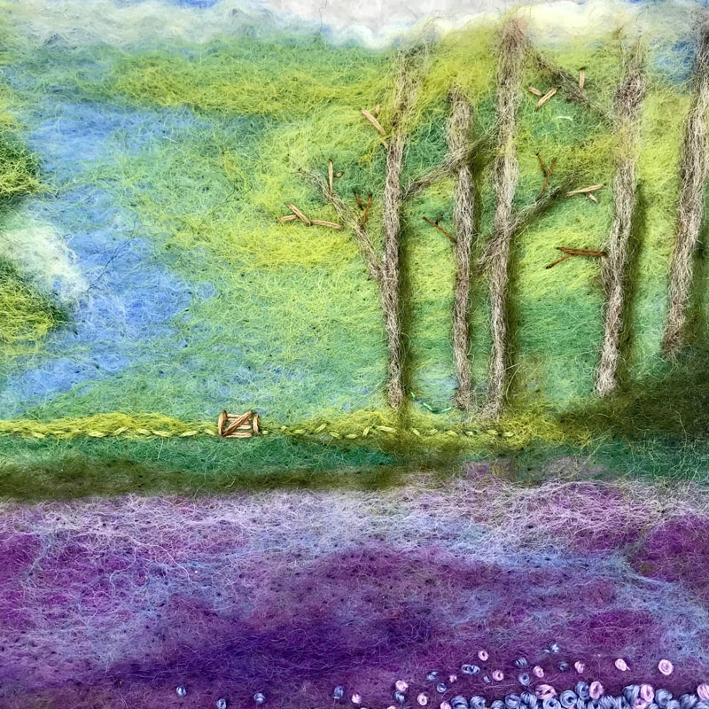 Needle Felted Landscape with Sarah