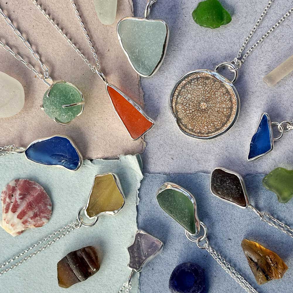 Sterling Sliver Seaglass Necklace with Jen